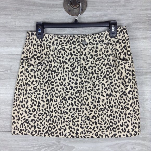 Know One Cares Leopard Print Denim Mini Skirt - Picture 3 of 5